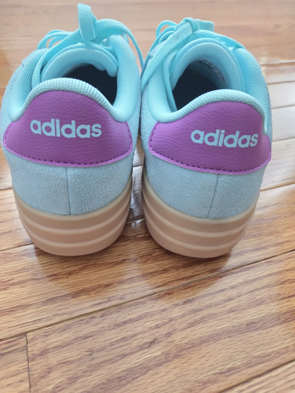 adidas Kids' Light Blue & Purple Suede Platform Sneakers